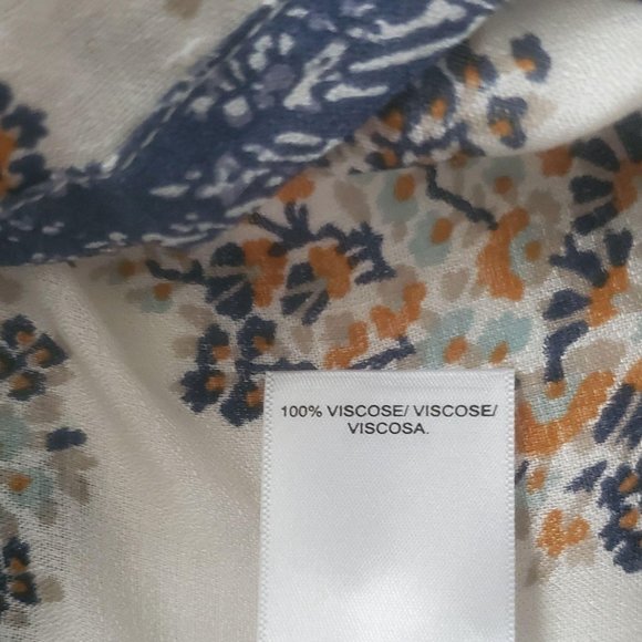 Lucky Brand Women's Mixed Print Natural Multicolor Peasant Top Size S/P NWT - Picture 12 of 16